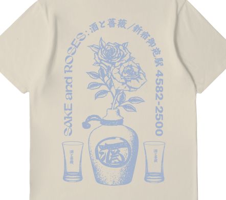 SAKE AND ROSES TEE SHIRT