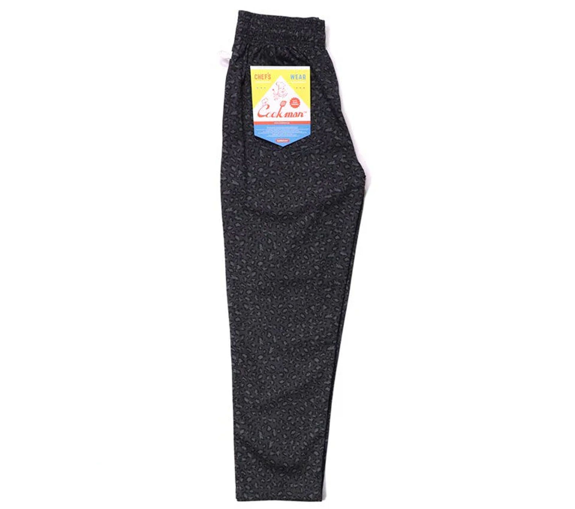 Image #2 of CHEF PANTS BLACK LEOPARD