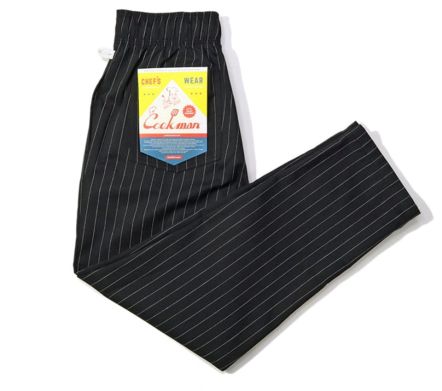 CHEF PANTS PINSTRIPE BLACK