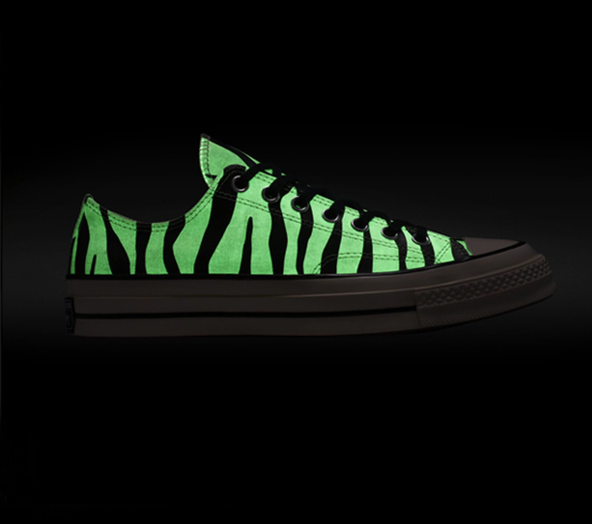 Image #1 of CHUCK TAYLOR 70 OX GLOW IN THE DARK ZEBRA PRINT