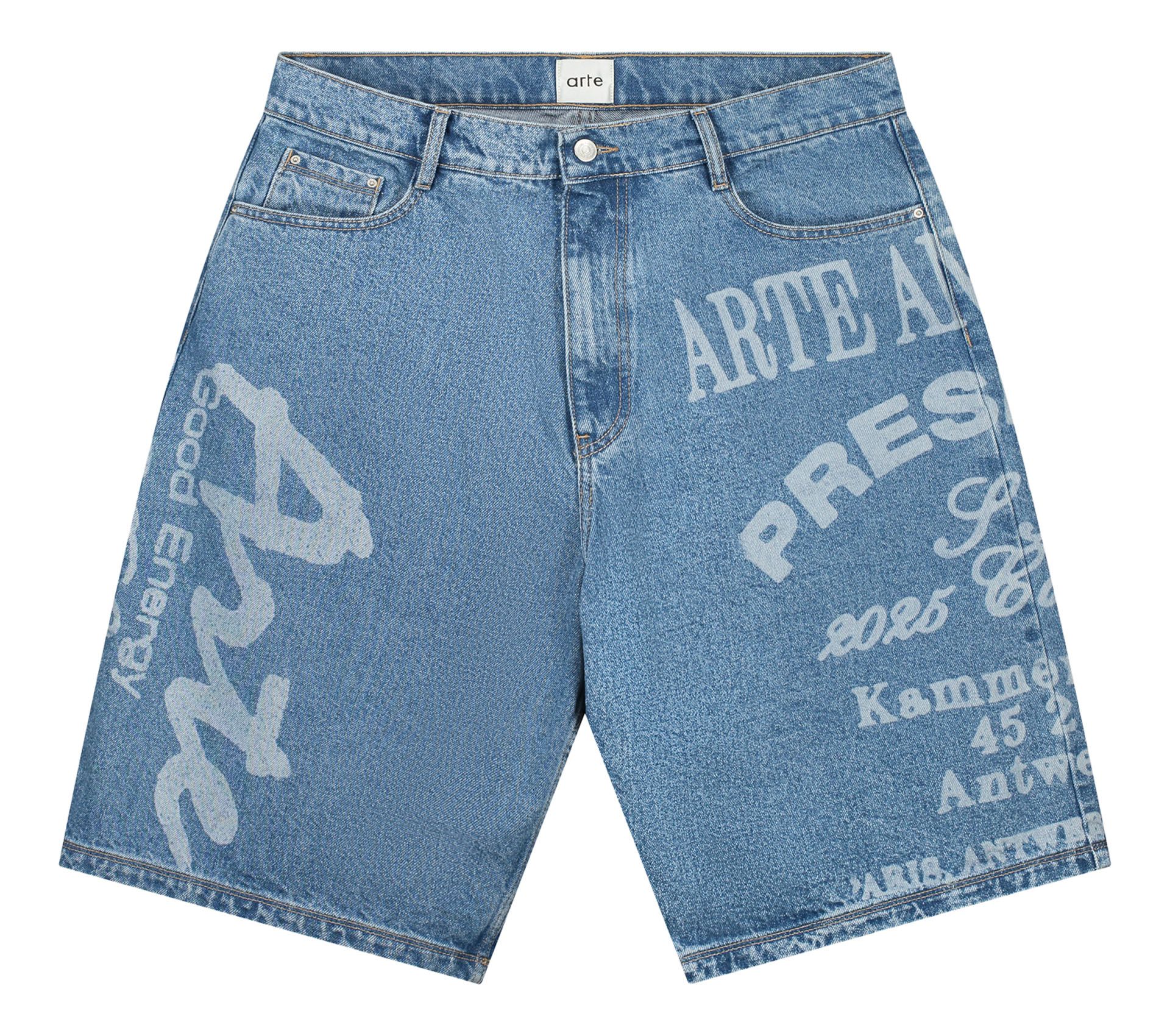 ARTE PRINT SHORTS DENIM BLEACH