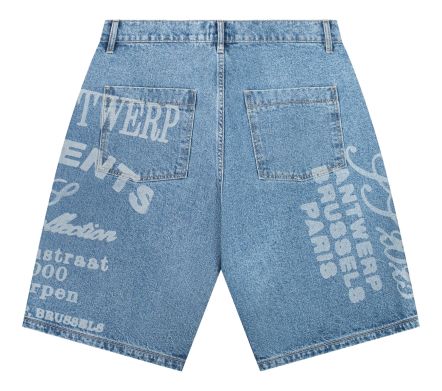 ARTE PRINT SHORTS DENIM BLEACH