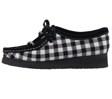 WALLABEE BLACK WHITE GINGHAM