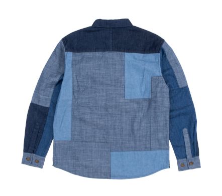 LA PINE CHAMBRAY PATCHWORK SHIRT BLUE MULTI