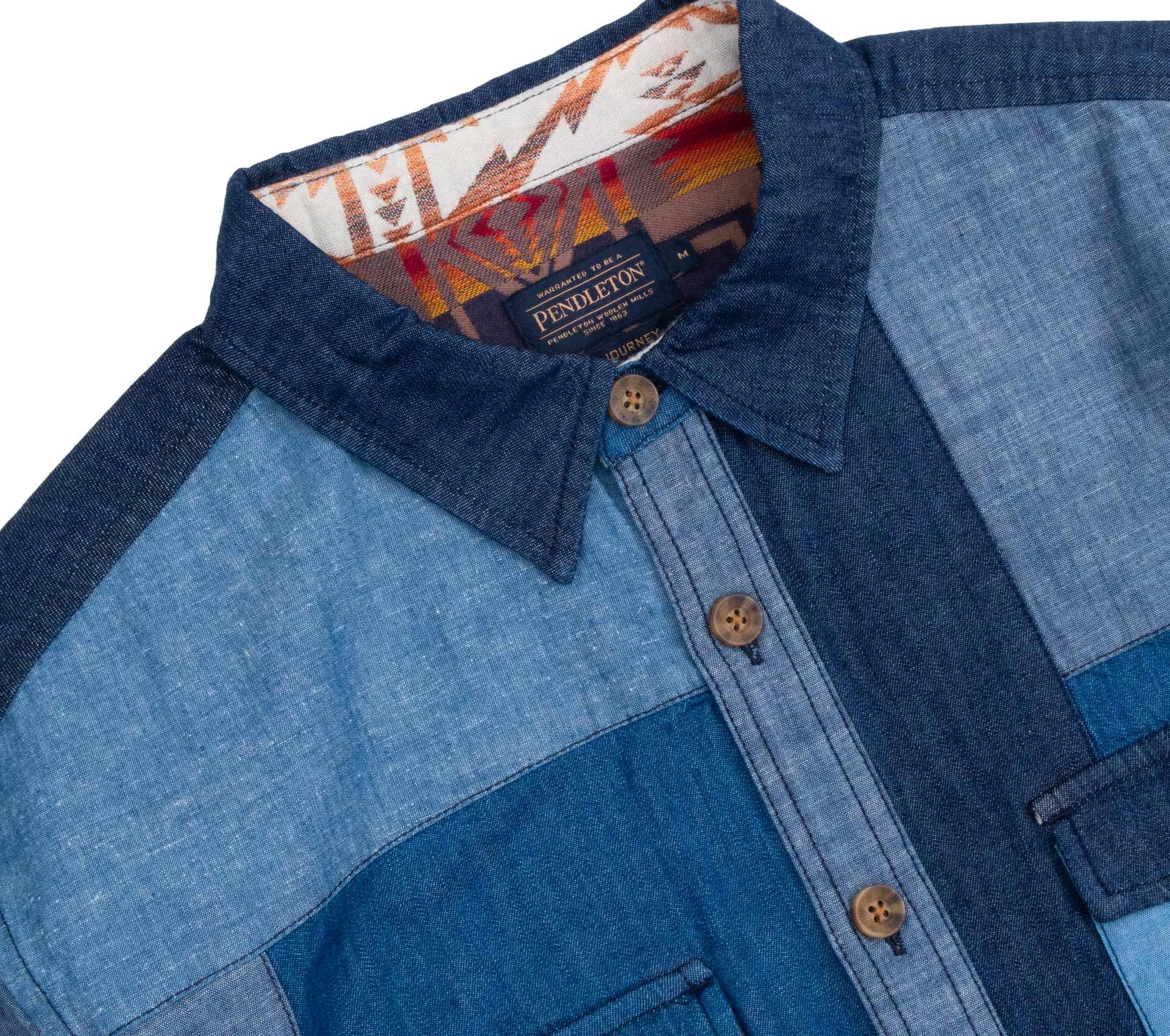 Image #2 of LA PINE PATCHWORK SHIRT BLUE MULTI