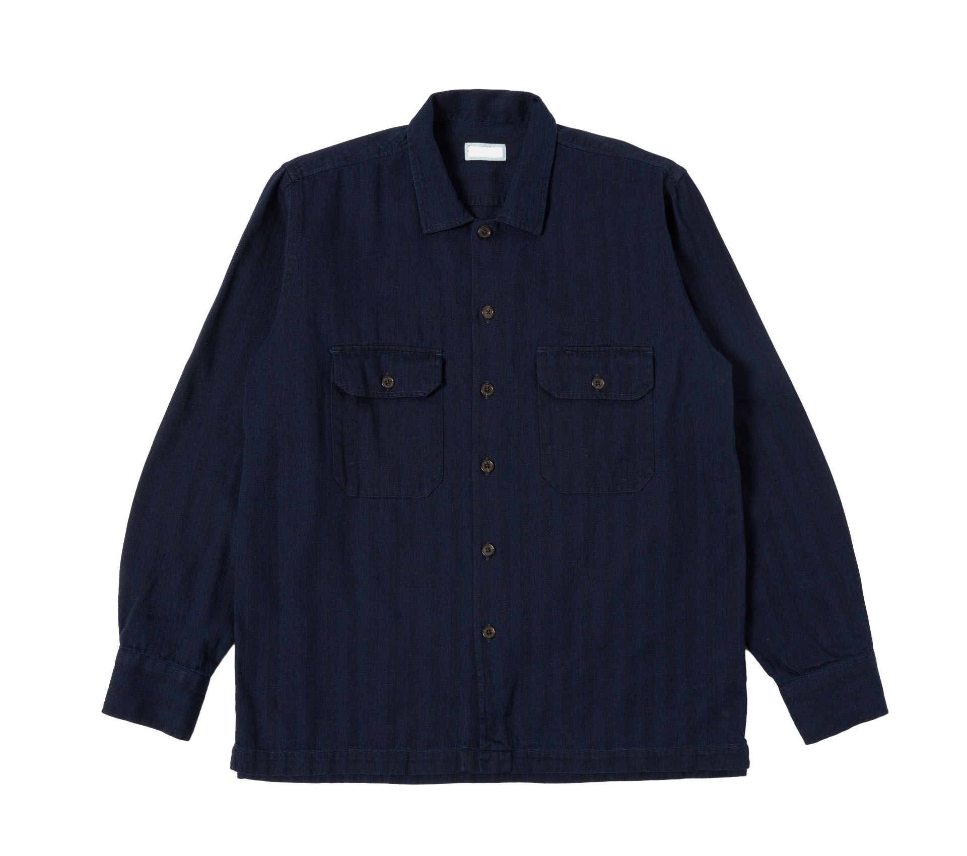 L/S UTILITY SHIRT HERRINGBONE INDIGO