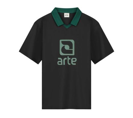 LOGO COLLAR T-SHIRT BLACK GREEN